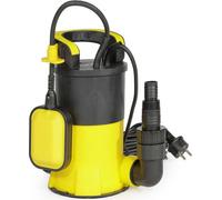 Wiltec Pompe à eau immergée à aspiration plate 900 W – Jusqu’à 1 mm – 17000 l/h – Refoulement max. 9 m, profondeur max. 7 m – Interrupteur à flotteur, Thermorégulateur – Pompe submersible Eau propre