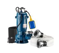 Wiltec Pompe à eau sale 550W Pompe submersible avec débit de 16 200 l/h, tuyau de 20 m inclus