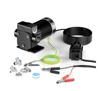 Wiltec Pompe de transfert essence et diesel – pompe 75 W – débit 14 l/min – refoulement max. 6 m, aspiration max. 1,5 m – Transvasement vide fût