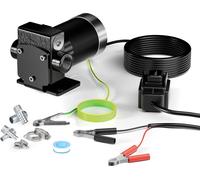 Wiltec Pompe de transfert essence et diesel – pompe 75 W – débit 14 l/min – refoulement max. 6 m, aspiration max. 1,5 m – Transvasement vide fût