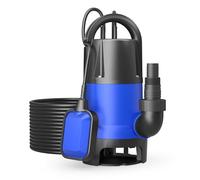 Wiltec Pompe électrique pour eaux sales - Submersible - 1100 W / 15000 l/h - Refoulement max. 9 m - avec Flotteur - Particules jusqu’à Ø 35 mm - Arrosage Irrigation Jardinage Évacuation Drainage