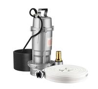 Wiltec Pompe électrique pour eaux sales - Submersible - 370 W / 1500 l/h - Refoulement max. 16 m - avec Tuyau 20 m - Pompe-cave pour Arrosage Irrigation Jardinage Évacuation Drainage