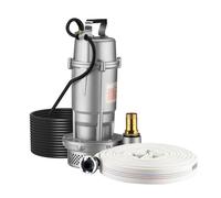 Wiltec Pompe électrique pour eaux sales - Submersible - 370 W / 1500 l/h - Refoulement max. 16 m - avec Tuyau 20 m - Pompe-cave pour