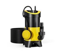 Wiltec Pompe électrique pour eaux sales - Submersible - 400 W / 7500 l/h - Refoulement max. 5 m - avec Flotteur - Particules jusqu’à Ø 5 mm - Arrosage Irrigation Jardinage Relevage Puisard Drainage