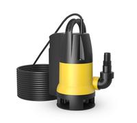 Wiltec Pompe électrique pour eaux sales - Submersible - 750 W / 13000 l/h - Refoulement max. 7,5m - avec Flotteur - Particules jusqu