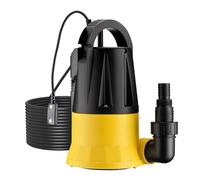 Wiltec Pompe immergée avec capteur de niveau d’eau - 400 W, 7300 l/h - Base inox - Refoulement max. 7 m, profondeur max. 7 m - Thermorégulateur - Pompe submersible Eau propre