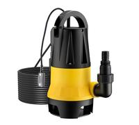Wiltec Pompe immergée avec capteur de niveau d’eau – 400 W, 8500 l/h – Refoulement max. 5 m, profondeur max. 5 m – Thermorégulateur – Pompe submersible Eau sale