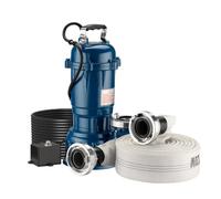 Wiltec Pompe pour Eaux usées Bleue 1500W Pompe submersible 1 bar Débit 22800 l/h avec Tuyau 20m Câble 10m Hauteur de refoulement 10