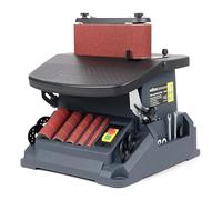 Wiltec Ponceuse oscillante 2 en 1 Bande et Cylindre 500W inclinable 45° Course 16mm 5x Manchons 2000 tr/min Ponçage à bande Meulage Surface Polisseuse Outillage Atelier électroportatif Chanfrein