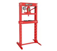 Wiltec Presse hydraulique atelier 12 Tonnes avec manomètre cadre acier hauteur réglable