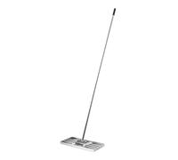 Wiltec Raclette de gazon taille M – 750 x 250 x 2000 mm – en Acier inox – avec Manche 2 m – Grattoir de jardin Râteau niveleur pour Sabler et Niveler