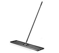 Wiltec Râteau de nivellement 1219 x 254 x 2050 mm Noir 4,5 kg Acier fin Raclette de gazon Niveleur avec manche 2 m Extensible Racloir Polyvalent Jardin Aménagement extérieur Golf