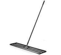 Wiltec Râteau de nivellement 1219 x 254 x 2050 mm Noir 4,5 kg Acier fin Raclette de gazon Niveleur avec manche 2 m Extensible Racloir Polyvalent Jardin Aménagement extérieur Golf