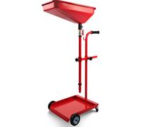 Wiltec Récupérateur d’huile Rouge Taille 480 x 600 x 1750 mm Pivotant à 360° Vidange Mobile Chariot Récupération d’huile usées Récupération Huiles Nettoyage Accessoires Atelier Garage Automobile