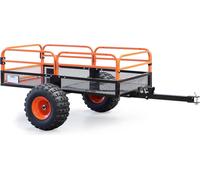 Wiltec Remorque basculante – 2159 x 1219 x 762 mm – capacité 680 kg – avec Grille et Parois amovibles – pour Tondeuse autoportée ATV Jardinage Transport