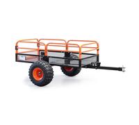 Wiltec Remorque basculante – 2159 x 1219 x 762 mm – capacité 680 kg – avec Grille et Parois amovibles – pour Tondeuse autoportée ATV Jardinage Transport