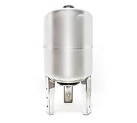 Wiltec Réservoir pression à vessie - 100 Litres - en Acier inoxydable - Version verticale - Surpresseur pour la surpression eau domestique - Réservoir Cuve suppresseur pour pompe
