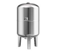 Wiltec Réservoir pression à vessie – 100 Litres – en Acier inoxydable – Version verticale – Surpresseur pour la surpression eau domestique – Réservoir Cuve suppresseur pour pompe