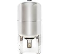 Wiltec Réservoir pression à vessie – 100 Litres – en Acier inoxydable – Version verticale – Surpresseur pour la surpression eau domestique – Réservoir Cuve suppresseur pour pompe