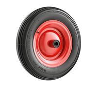 Wiltec Roue complète 4.00-8 pour Diable - 400 x 400 x 100 mm - Avec Chambre à air et Jante - Valve droite - capacité de charge max. 160 kg - pour Roue Brouette Chariot