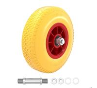 Wiltec Roue complète increvable 3.00-4 pour Diable - 260 x 75 mm - en PU / Polyuréthane - profil rainuré - Capacité de charge max. 1