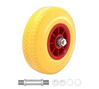 Wiltec Roue complète increvable 3.00-4 pour Diable - 260 x 75 mm - en PU/Polyuréthane - profil rainuré - Capacité de charge max. 105 kg - pour Brouette Chariot