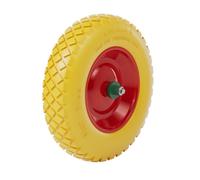 Wiltec Roue complète increvable 4.8/4.00-8 pour Diable - 390 x 90 mm - en PU / Polyuréthane - profil rainuré - Capacité de charge ma