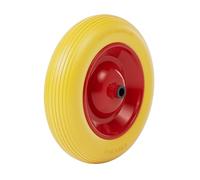 Wiltec Roue complète increvable 4.8/4.00-8 pour Diable - 392 x 92 mm - en PU/Polyuréthane - profil rainuré - Capacité de charge max. 180 kg - pour Brouette Chariot