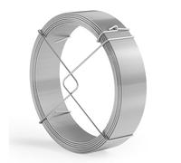 WilTec Rouleau de Fil de Jardin Ø 1,8mm x 50m Acier galvanisé Support 51m Cravate végétale Fil de tensionGrillage Fil d’Attache Support Plantes grimpantes Accessoire Culture Jardinage