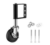 Wiltec Roulette de portail - 100 mm, capacité max. 100 kg - en Caoutchouc et Acier - avec vis de montage et frein - Roue de porte