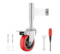 Wiltec Roulette de portail - 100 mm, capacité max. 150 kg - en PP, PVC et Acier - avec vis de montage et mécanisme de frein - Roue de porte