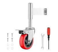 Wiltec Roulette de portail - 125 mm, capacité max. 150 kg - en PP, PVC et Acier - avec vis de montage et mécanisme de frein - Roue de porte