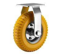 Wiltec Roulette de transport fixe increvable - Ø 225 mm - Capacité 100 kg - en PU Polyuréthane - Roue avec Plaque de montage - Transport Appareil Accessoire Meuble - Usage silencieux