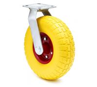 Wiltec Roulette de transport pivotante increvable - Ø 258 mm - Capacité 150 kg - en PU Polyuréthane - Roue avec Plaque de montage - Transport Appareil Accessoire Meuble - Usage silencieux