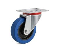 Wiltec Roulette pivotante en plastique - Ø 100 mm - Capacité de charge 150 kg - Roue sans frein, avec Plaque de montage - Transport Appareil Accessoire Meuble - Usage silencieux sans trace
