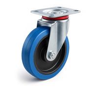 Wiltec Roulette pivotante en plastique - Ø 200 mm - Capacité de charge 350 kg - Roue sans frein, avec Plaque de montage - Transport Appareil Accessoire Meuble - Usage silencieux sans trace