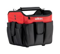 Wiltec Sac à outils 23 poches - 25 x 23 x 28 cm - pliant - 600D - avec Bandoulière réglable, Poignée, Poches intérieures et extérieures - Pieds et base stable - Sacoche outils multi-poches outillage
