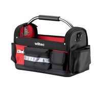 Wiltec Sac à outils 29 poches - 40 x 20 x 28 cm - pliant - 1680D - avec Bandoulière réglable, Poignée, Poches intérieures et extérieures - Sacoche à outils multi-poches pour outillage