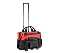 Wiltec Sac à outils à roulette, 46 x 25 x 37 cm – Capacité de 40 kg – Sacoche porte-outils à poignées et 19 poches – Pour Jardinage, chantier, électriciens, plombiers, etc.