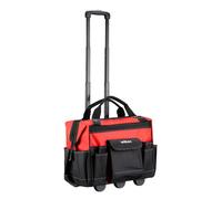 Wiltec Sac à outils à roulette, 46 x 25 x 37 cm - Capacité de 40 kg - Sacoche porte-outils à poignées et 19 poches - Pour Jardinage,