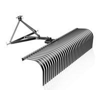 Wiltec Scarificateur Autoporté Noir - 1520 x 480 x 810 mm - 32 Dents - Démousseur pour Tracteur Tondeuse Quad - Peigne déchaumeuse Gazon - Rotation 360°