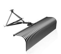 Wiltec Scarificateur Autoporté noir – 1520 x 480 x 810 mm – 32 Dents – Démousseur pour tracteur tondeuse quad – Peigne déchaumeuse gazon – rotation 360°