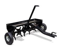 Wiltec Scarificateur tracté – 1340 x 1000 x 370 mm – Largeur de travail 90 cm – Profondeur de travail 7,6 cm – pour Tracteur-tondeuse autoportée ATV – Démousseur Émousseur Aérateur de gazon