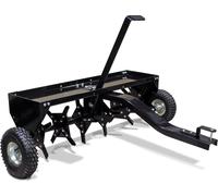 Wiltec Scarificateur tracté – 1340 x 1000 x 370 mm – Largeur de travail 90 cm – Profondeur de travail 7,6 cm – pour Tracteur-tondeuse autoportée ATV – Démousseur Émousseur Aérateur de gazon