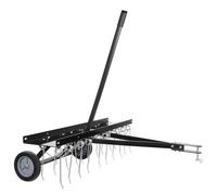 Wiltec Scarificateur Trainé Largeur de travail 100cm Ressorts en acier 16,5 cm Hauteur réglable 18 et 22 cm Scarificateur Poids 15 Kg Pelouse pour Tracteur tondeuse Roues en caoutchouc Tondeuse Peigne