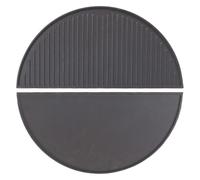 Wiltec Set 2x Plaque de gril BBQ semi-circulaire – 46,7 x 22,8 x 1,5 cm – en Fonte – Barbecue Charbon de bois ou à gaz – Grillade Cuisson – Terrasse Jardin Plancha – Viande Légumes Poisson