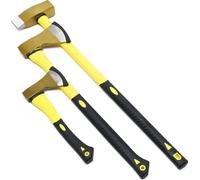 Wiltec Set 3 haches – longueur de manche 360 mm, 700 mm, 880 mm – Hachette Hache merlin Hache à fendre – Poignée antidérapante – Sylviculture Agriculture Activités extérieures Jardinage Camping Survie