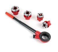 Wiltec Set Filière de plombier Coupe-filet de tube 4 Têtes Ø 20,96 mm (½ "") - 41,91mm (1 ¼"") BSPT)
