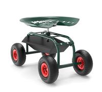 WilTec Siège de Jardin sur Larges Roues Charge 150kg Max. Chariot Coulissant Jardinage Repose-Genoux Outil