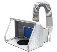 Wiltec Système d'aspiration Airbrush – 9 m³/min – avec Éclairage LED et Ventilation – contrôle par Boutons ON/OFF – Cabine à double ventilateur réglable